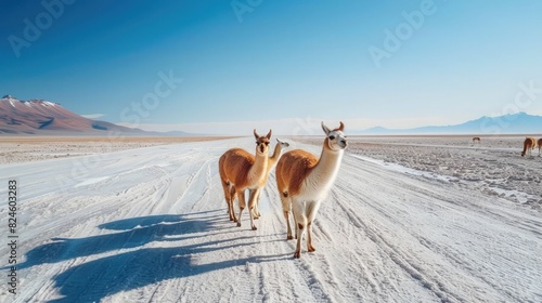 Photo of Lamas in South America during Salt Flat Uyuni tour