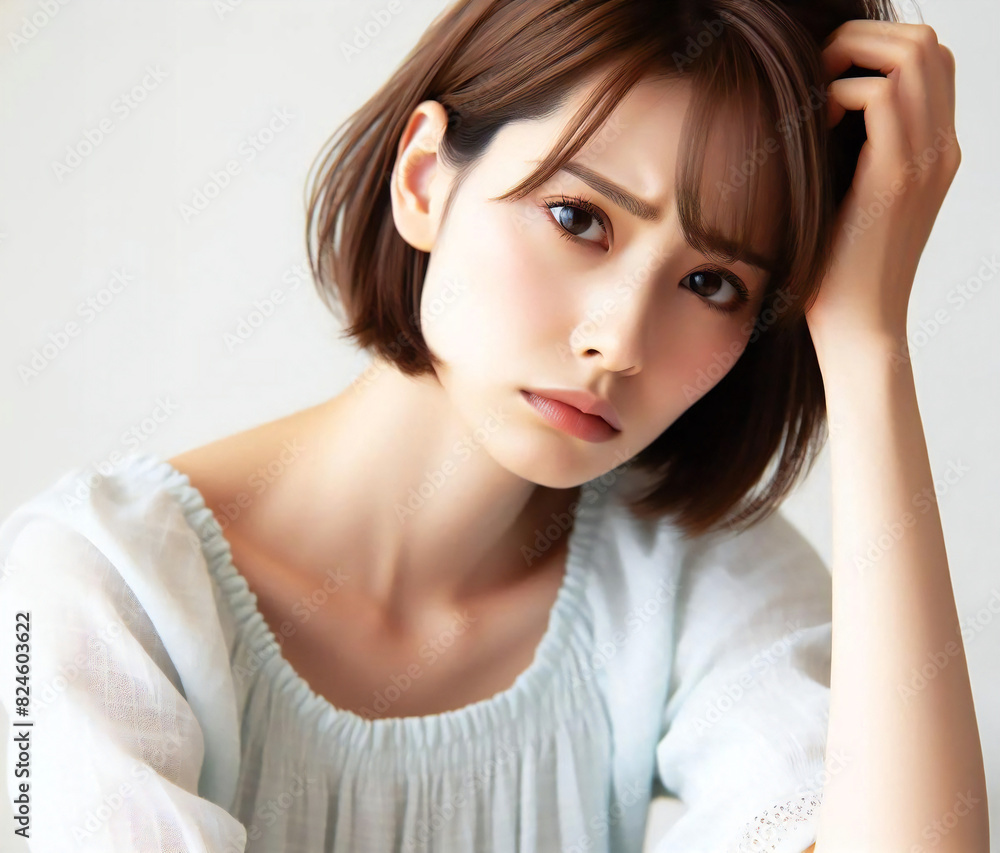 Naklejka premium 困っている女性