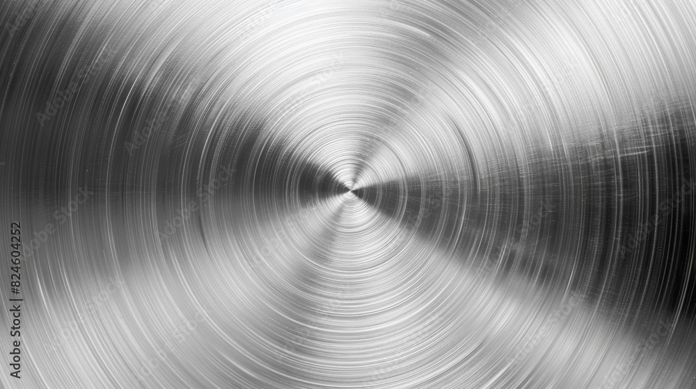 Abstract image of metal surface with radial brushed texture in light and dark tones. Abstract image of metal surface with radial brushed texture in light and dark tones.