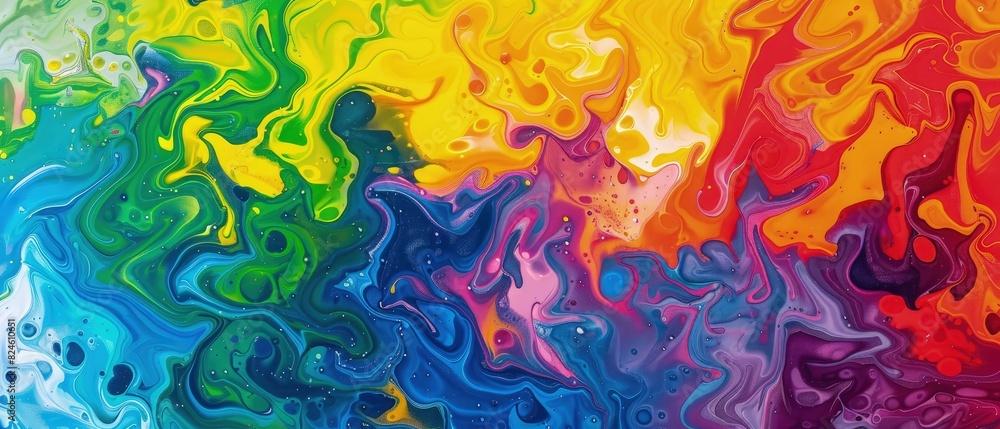 an abstract marbled acrylic paint texture featuring bold colors and vibrant rainbow-colored swirls, resembling waves in a dynamic and colorful pattern an abstract marbled acrylic paint texture featuring bold colors and vibrant rainbow-colored swirls, resembling waves in a dynamic and colorful pattern