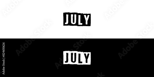 Seventh month of year July Typography. Editable EPS file.