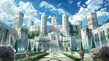 Castle or palace in manga and anime style