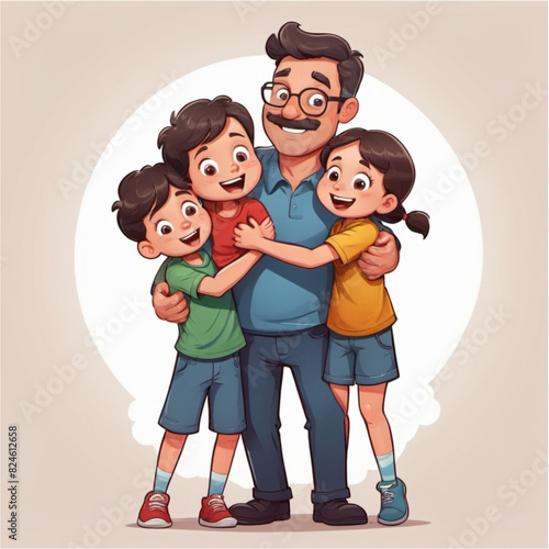 father and his children