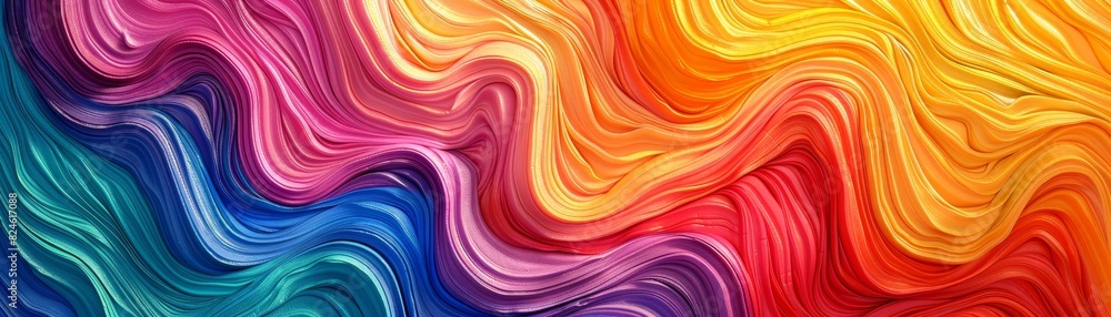 Fototapeta premium The colorful pride background features flowing lines and bright contrasts, creating a vibrant visual experience