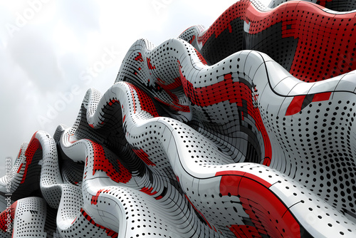 Abstract red and black 3d rendring High quality photo photo