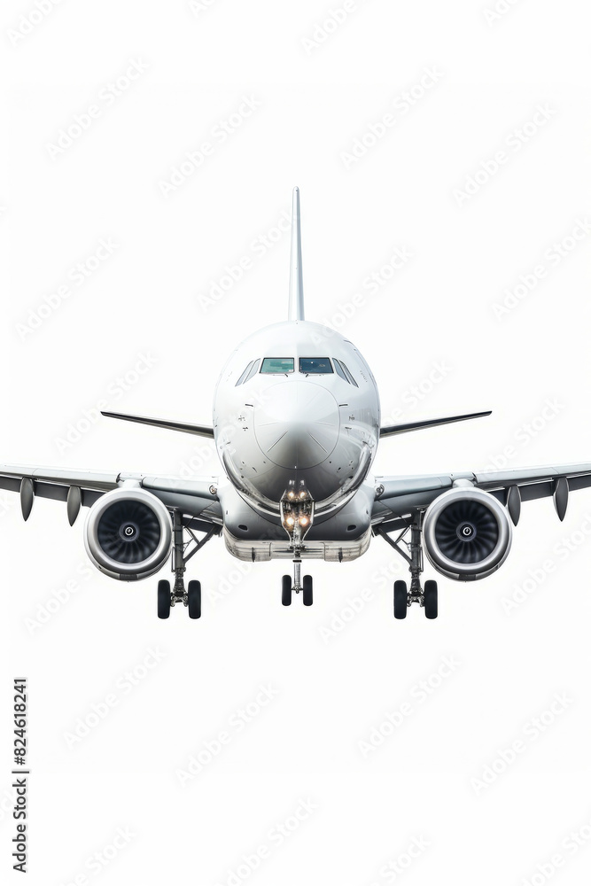Large jetliner flying through white sky with its wheels down. Large jetliner flying through white sky with its wheels down.