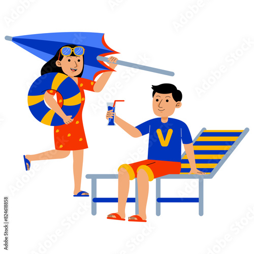 Summer Holiday Vector Illustration (ID: 824618858)
