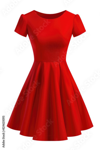 Red elegant dress, isolated on a white background