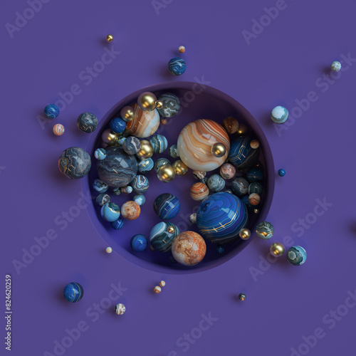 Decorative background of marble spheres.