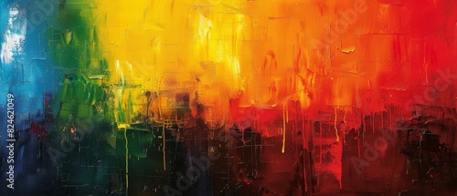 Pride in abstract art, bold colors, dynamic composition, and liveliness