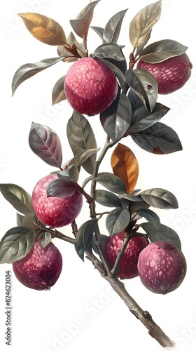 A ripe voavanga on a white background of an old botanical illustration with a clean and transparent background photo