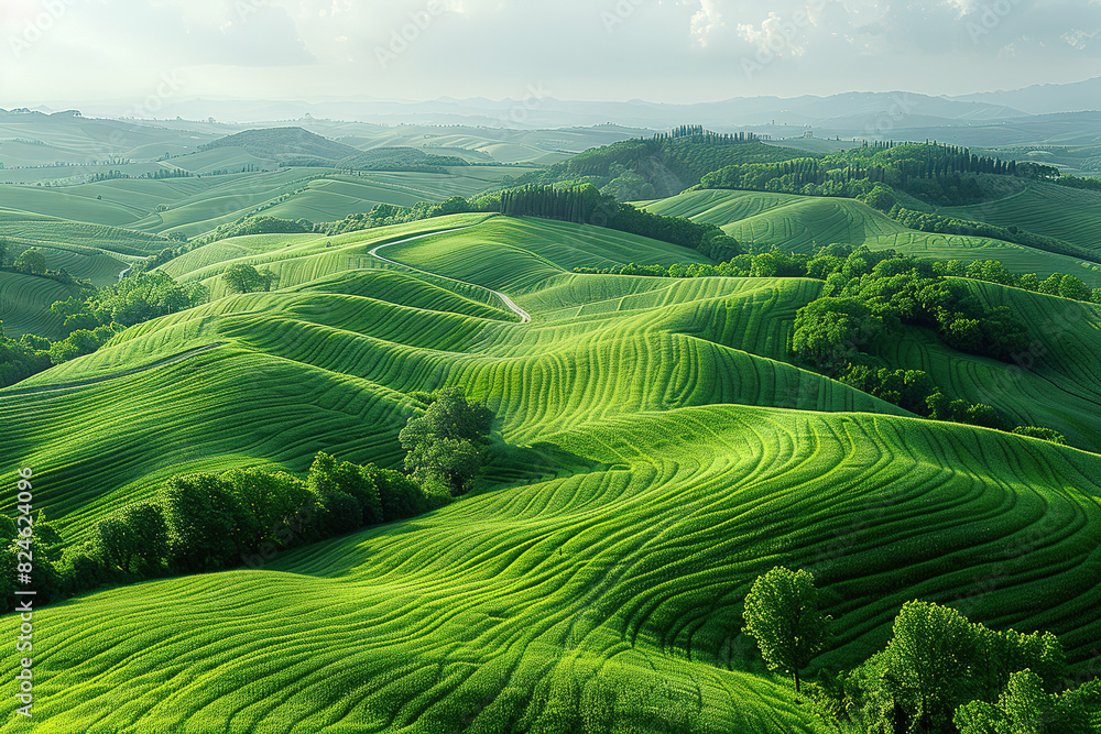 bird's eye view of natural smooth lines on green fields, beautyful landscapes bird's eye view of natural smooth lines on green fields, beautyful landscapes