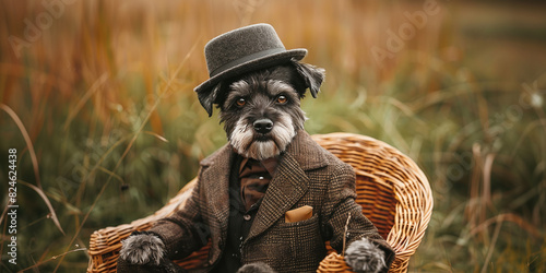Dapper Dog in Tweed: A Study in Style