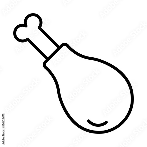 Chicken leg line icon
