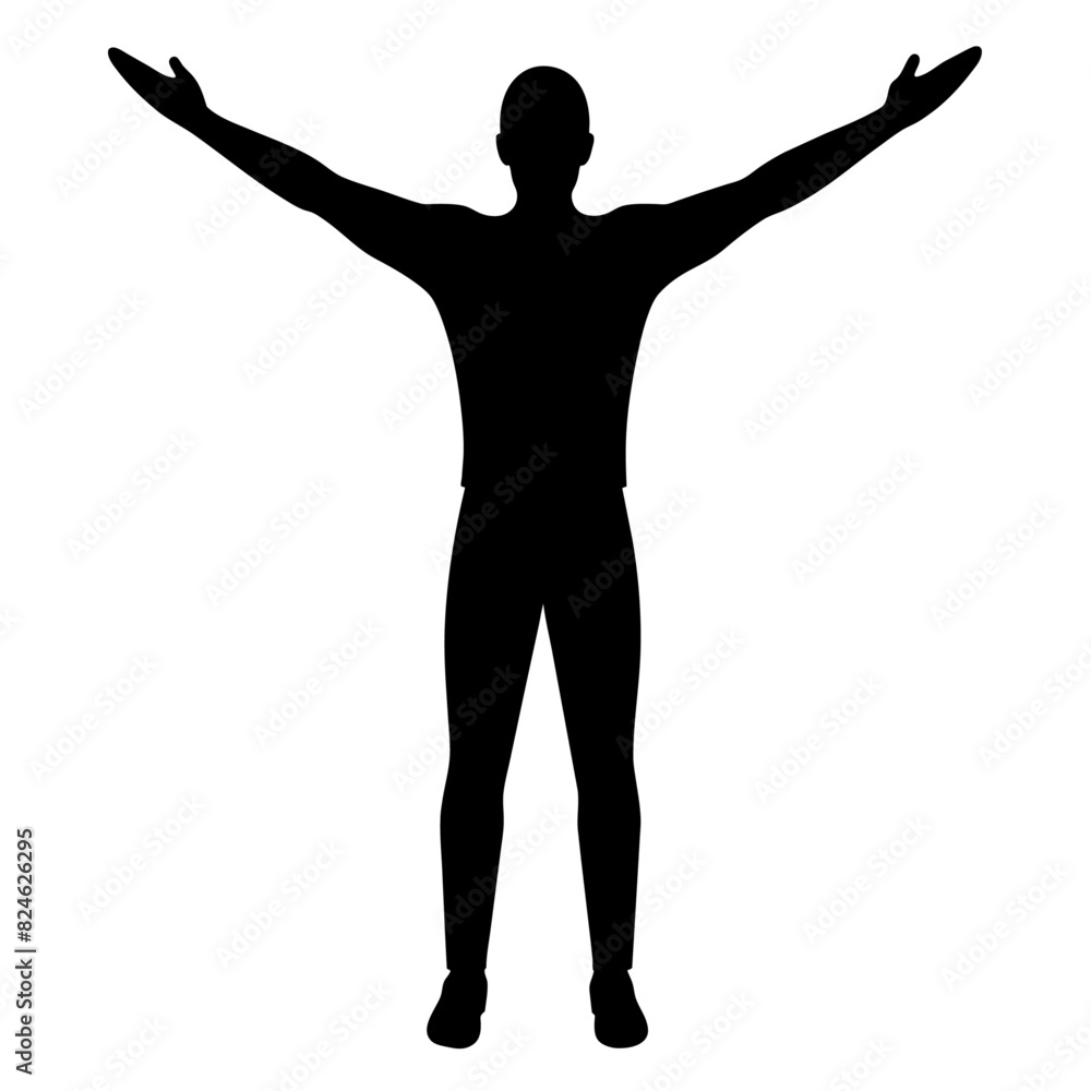 a man standing, 2 hand expand and take breathing fresh air on the sky, enjoy moment vector silhouette a man standing, 2 hand expand and take breathing fresh air on the sky, enjoy moment vector silhouette