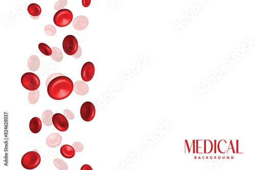 world blood donor day red blood cells white empty space background awareness concept template, post or banner design  photo