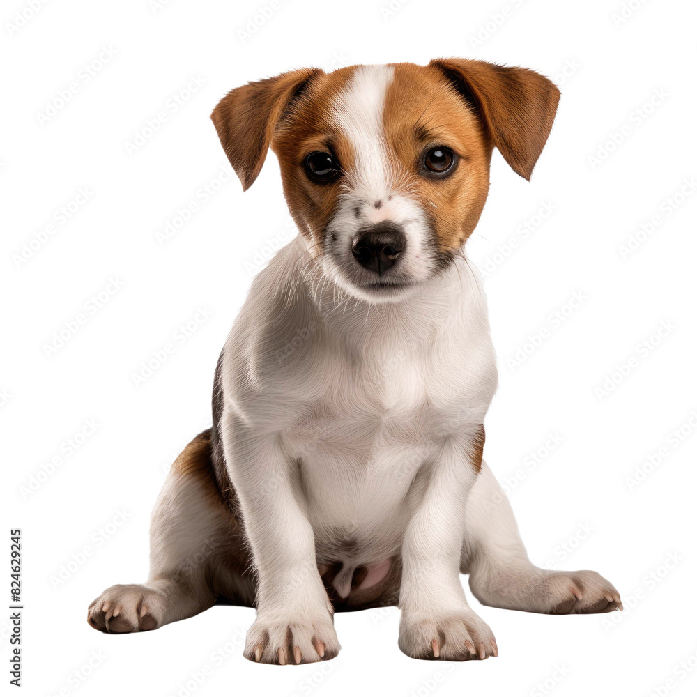 Cute dog isolated on a white transparent background Cute dog isolated on a white transparent background