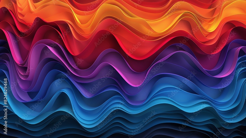 A vibrant, pride-themed design featuring abstract waves, bold contrasts, and a colorful palette A vibrant, pride-themed design featuring abstract waves, bold contrasts, and a colorful palette