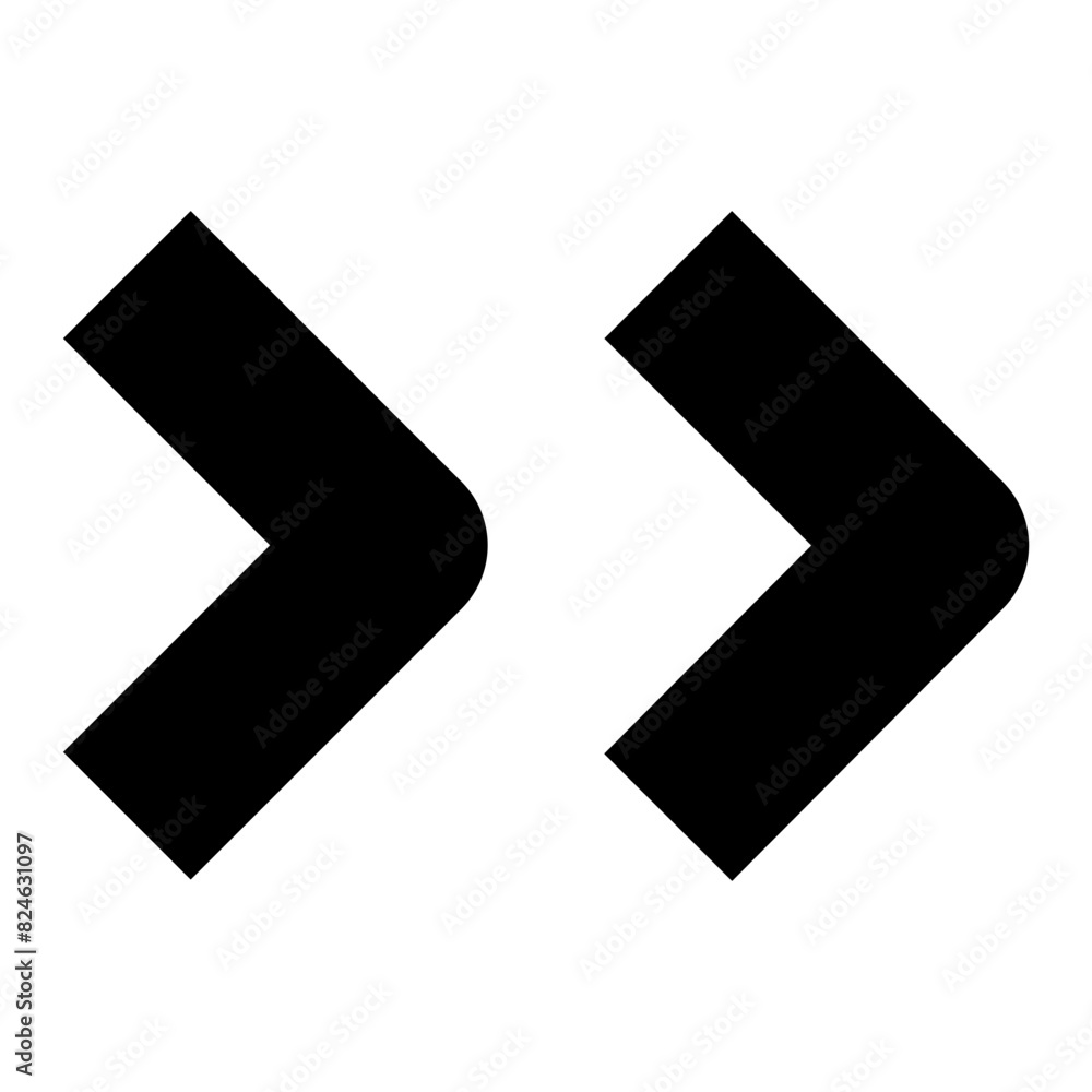 Arrow double right line icon for ui website and application Arrow double right line icon for ui website and application