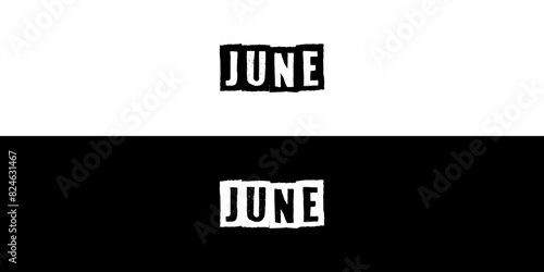 Sixth month of year June Typography. Editable EPS file.