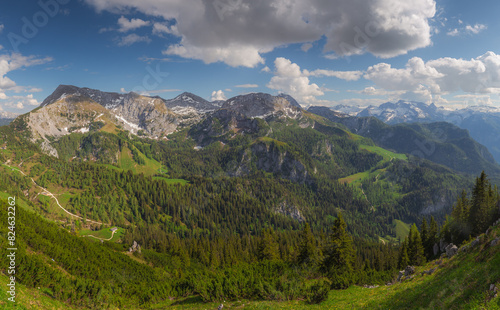 Mountain valley with tracks near Jenner mount in Berchtesgaden National Park © boule1301