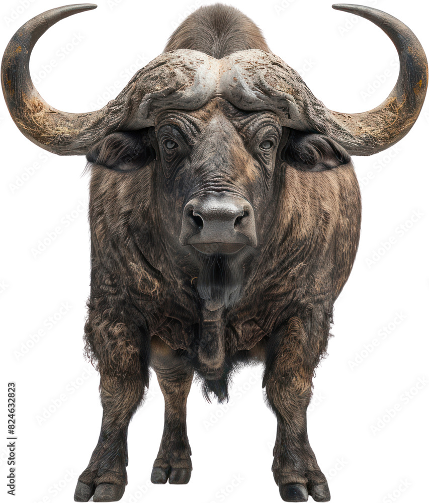 Naklejka premium Full body shot of a Wild buffalo, Generative Ai