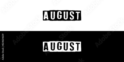 Eighth month of year August Typography. Editable EPS file.