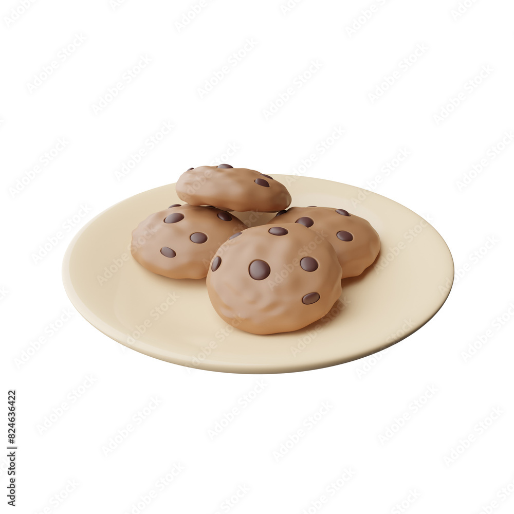 Obraz premium Cookies 3d illustration