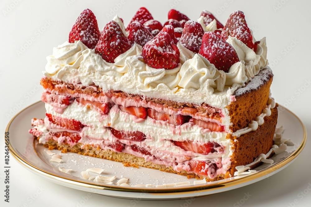 A fresh strawberry cake A fresh strawberry cake