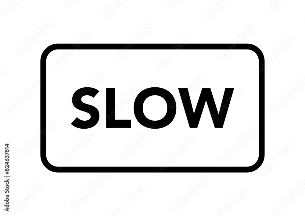 Vector web line icon with text slow Vector web line icon with text slow