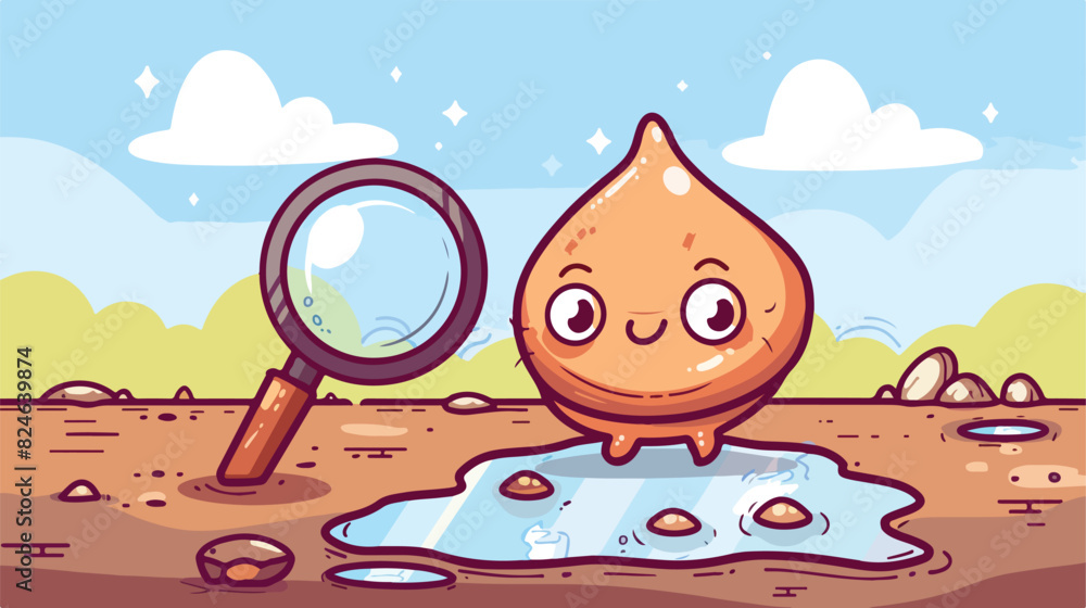Cartoon vector illustration with cute turd and loupe. Stock Vector ...