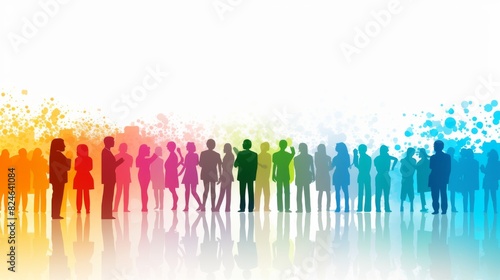 large group of people silhouettes set 4 photo