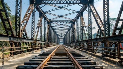 Depict the construction of a steel bridge, showcasing the strength and durability of steel in infrastructure projects.