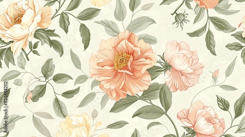 Create a seamless floral pattern with a vintage feel