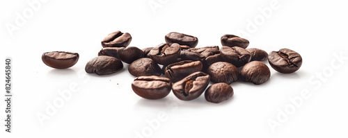 roasted coffee beans isolated on white background