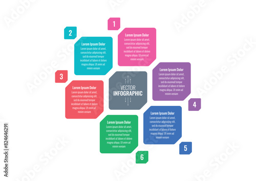 Infographic template for business, internet, annual report, magazine, education world. vector infographic template. six step briefing template