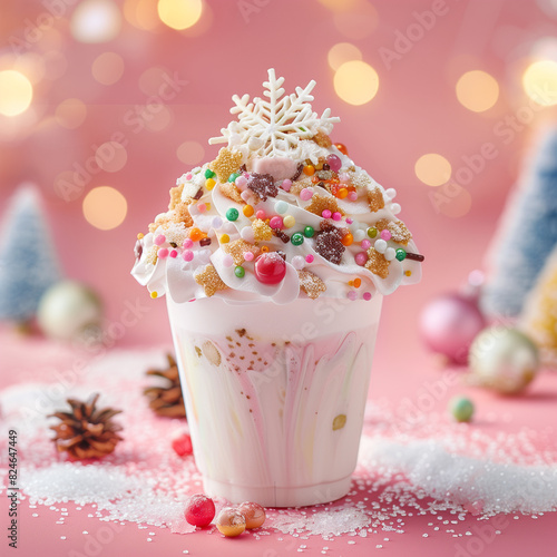 christmas dessert with whipped cream