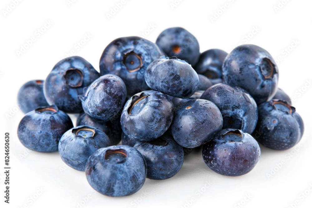 A close-up image of fresh, ripe blueberries on a white background, showcasing their rich blue color and natural texture. A close-up image of fresh, ripe blueberries on a white background, showcasing their rich blue color and natural texture.