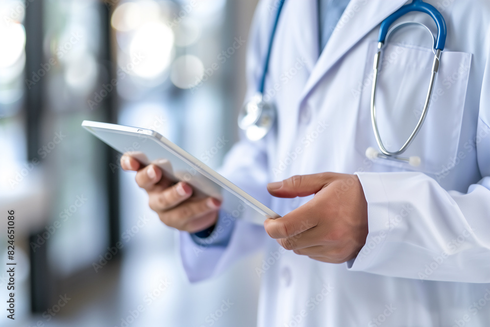 Doctor using digital tablet, medicine and healthcare modern technology, copy space.. Doctor using digital tablet, medicine and healthcare modern technology, copy space..