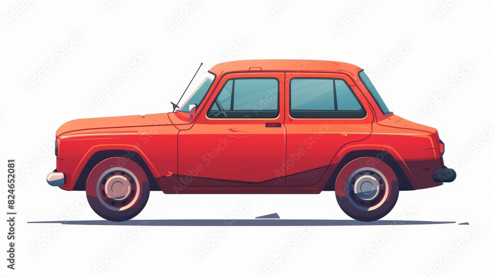 Cartoon car flat modern illustration icon design png Cartoon car flat modern illustration icon design png