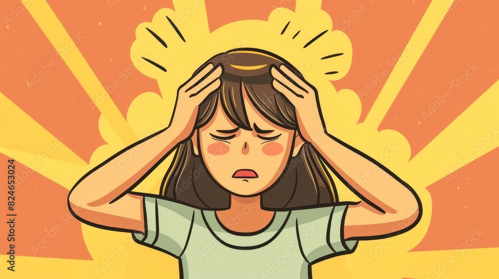 Drawing of a person covering her ears, because she is not interested in hearing or knowing Drawing of a person covering her ears, because she is not interested in hearing or knowing