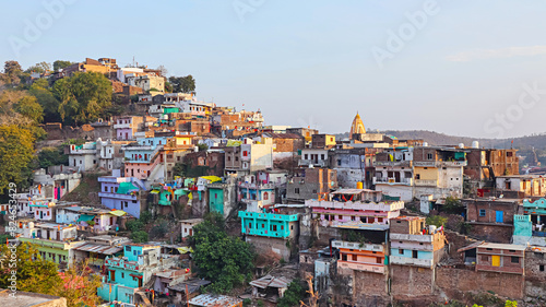 Hillside Homes on Mandhata Island, Omkareshwar, Madhya Pradesh, India. © RealityImages