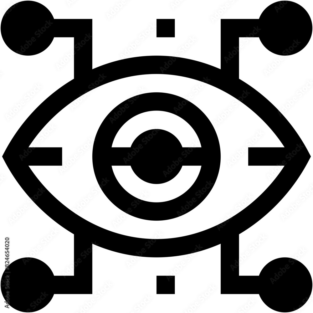 Vector Icon eye, cyborg, home automation, smart, technology Vector Icon eye, cyborg, home automation, smart, technology