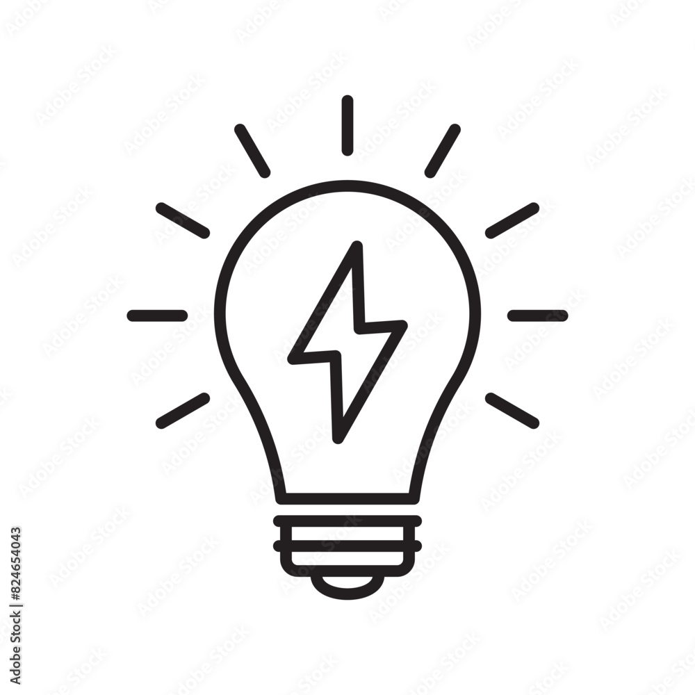 The light bulb icon, full of ideas and creative thinking, analytical thinking for processing. Outline symbol illustration. The light bulb icon, full of ideas and creative thinking, analytical thinking for processing. Outline symbol illustration.