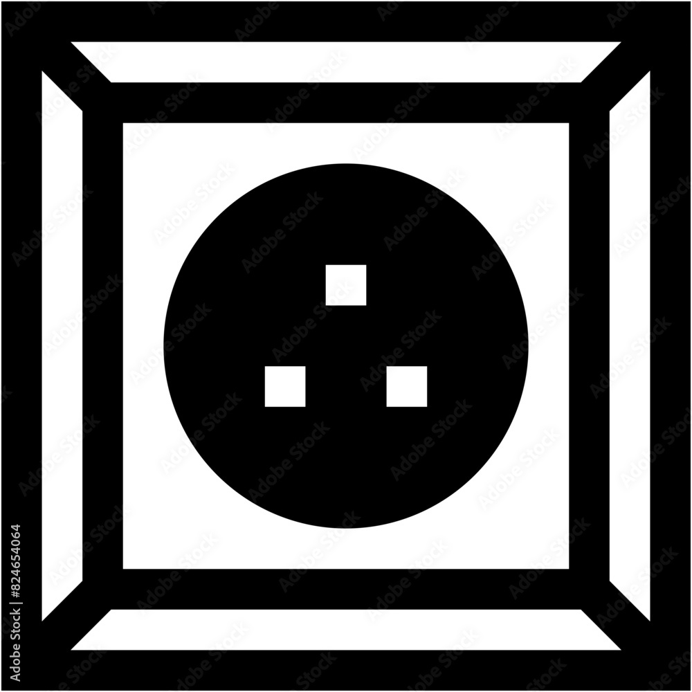 Obraz premium Vector Icon Socket, plugin, connection, electronics, technology