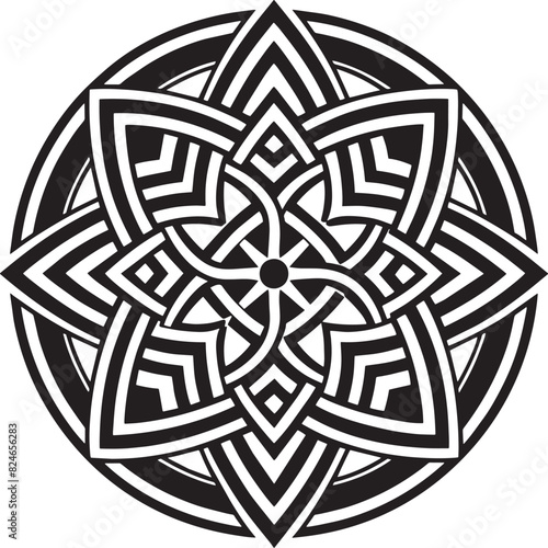celtic ornament logo icon design black and white illustration 