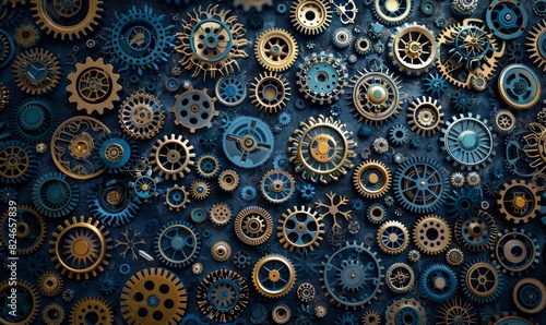 Seamless Abstract Pattern of Cogs and Gears 