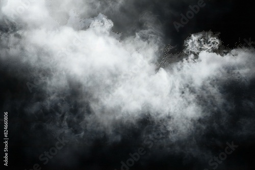 Photo of a white and black image of smoke, fog, high quality, high resolution