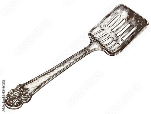 Spoon isolated on white background, shiny silver utensil for kitchen and dining