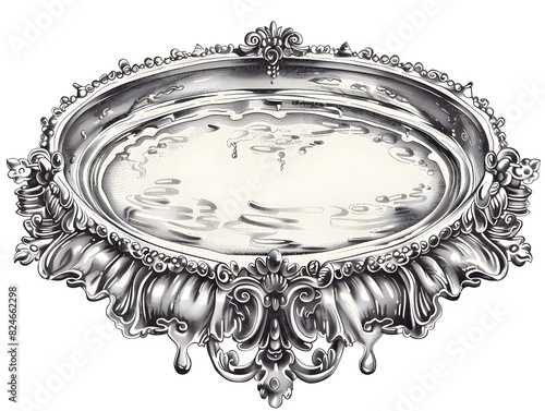 Vintage Ornate Floral Frame Pattern Illustration